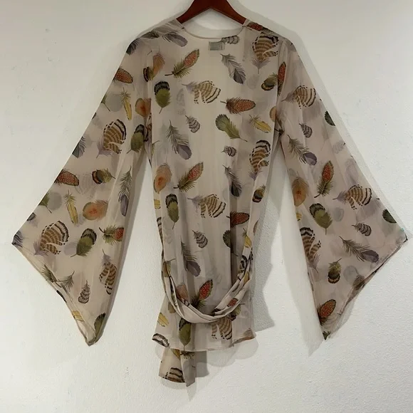 Show Me Your Mumu Kimono ~ in Feather 🪶 Print - Picture 3 of 14